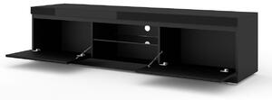 Czarny stolik pod TV wiszący stojący 180cm