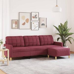Sofa 3-osobowa z podnÃ³Å¼kiem winna czerwieÅ 210 cm, tkaninÄ