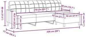 Sofa 3-osobowa z podnÃ³Å¼kiem winna czerwieÅ 210 cm, tkaninÄ
