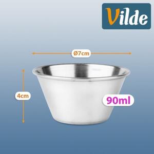 Miseczka na sos dipówka stalowa 7 cm, 90 ML 12 szt