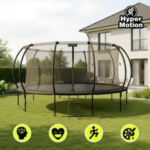 Trampolina ogrodowa XXXXL dla dzieci HyperMotion - 487 cm 16FT - z drabinką i siatką wewnętrzną - do domu i ogrodu - 150kg max