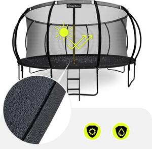Trampolina ogrodowa XXXXL dla dzieci HyperMotion - 487 cm 16FT - z drabinką i siatką wewnętrzną - do domu i ogrodu - 150kg max