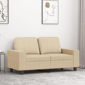 Sofa, 2-osobowa kremowa, 120 cm, tapicerowana tkaninÄ