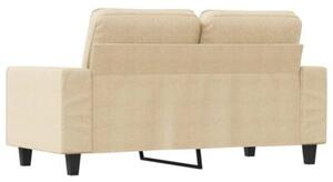 Sofa, 2-osobowa kremowa, 120 cm, tapicerowana tkaninÄ