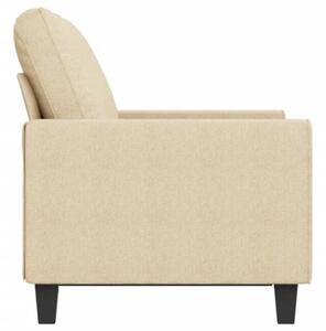 Sofa, 2-osobowa kremowa, 120 cm, tapicerowana tkaninÄ