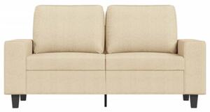 Sofa, 2-osobowa kremowa, 120 cm, tapicerowana tkaninÄ