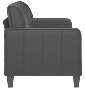 Sofa, 2-osobowa czarna, 140 cm, sztuczna skÃ³ra