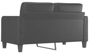 Sofa, 2-osobowa czarna, 140 cm, sztuczna skÃ³ra