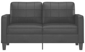 Sofa, 2-osobowa czarna, 140 cm, sztuczna skÃ³ra