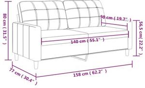 Sofa 2-osobowa, ciemnoszara, 140 cm, tapicerowana tkaninÄ