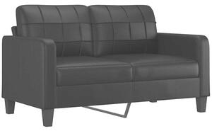 Sofa, 2-osobowa czarna, 140 cm, sztuczna skÃ³ra