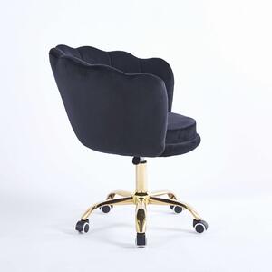 EMWOmeble Krzesło obrotowe muszelka DC-6099S czarny welur, nogi złote