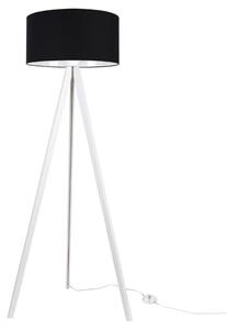 Lampa podłogowa trójnóg biały Light Home LH Gaja 1xE27 44cm abażur walec czarny