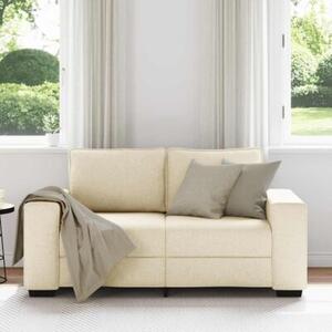 Sofa 2-osobowa kremowa 120 cm tkanina