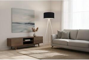Lampa podłogowa trójnóg biały Light Home LH Gaja 1xE27 44cm abażur walec czarny