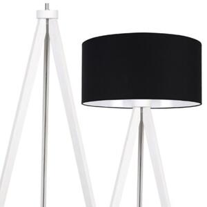 Lampa podłogowa trójnóg biały Light Home LH Gaja 1xE27 44cm abażur walec czarny