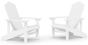 Krzesła ogrodowe Adirondack, 2 szt., HDPE, białe