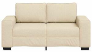 Sofa 2-osobowa kremowa 120 cm tkanina