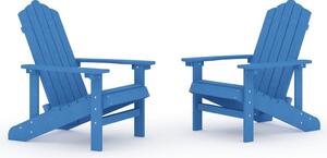 Krzesła ogrodowe Adirondack, 2 szt., HDPE, niebieskie