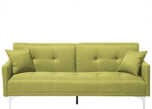 Sofa 3-osobowa zielona z poduszkami do salonu nowoczesna Lucian Beliani