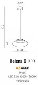 Lampa wisząca LED 23W Azzardo HELENA C AZ4668 – nowoczesne oświetlenie do salonu i jadalni