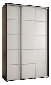 Szafa przesuwna wysoka Davos 4 160, gł. 45 cm czarny + biały + srebrny