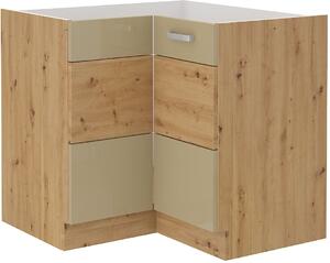 Szafka kuchenna dolna narożna ARTISAN HG 89x89 DN 1F Cappucino/Dąb Artisan