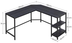 Czarne narożne biurko do loftowego gabinetu - Wagacio