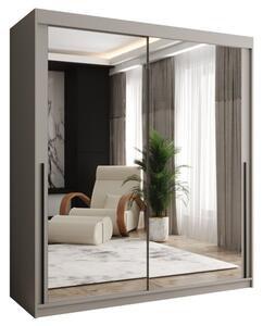 Szafa przesuwna z lustrem Garderoba SIMA T3 180 kaszmir + u. czarny