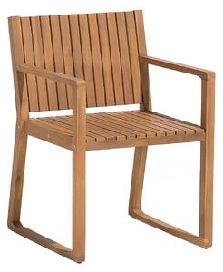 Krzesło ogrodowe drewno akacjowe jasne na taras balkon Sassari Beliani