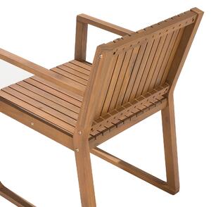 Krzesło ogrodowe drewno akacjowe jasne na taras balkon Sassari Beliani