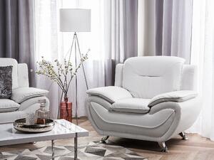 Fotel ze sztucznej skóry do salonu biały domowy relaks nowoczesna Leira Beliani