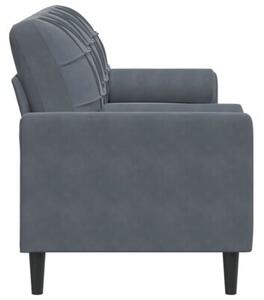 Sofa 3-osobowa z poduszkami, ciemnoszara, 180 cm, aksamit