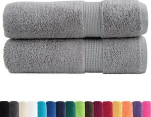 Ręczniki premium, solund, 2 szt., szare, 100x150 cm, 600 g/m²