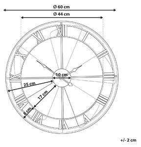 Nowoczesny zegar ścienny metalowy okrągły Ø 60 cm rzymskie cyfry kolorowy Wikon Beliani