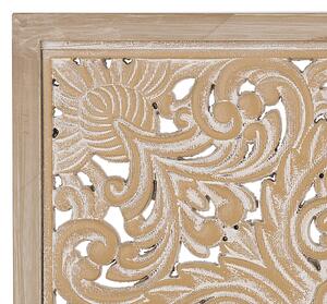 Orientalna dekoracja ścienna 60 x 60 cm styl boho postarzana jasne drewno Yonora Beliani
