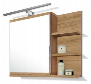 Szafka łazienkowa z lustrem i oświetleniem LED Better Home 60x50x14 cm Dąb craft złoty