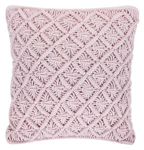Poduszka dekoracyjna różowa bawełniana makrama 40 x 45 cm z wypełnieniem Kizkalesi Beliani