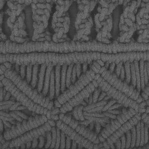 Zestaw 2 poduszek dekoracyjny bawełniany makrama pleciony 45x45 cm czarny Mudanya Beliani