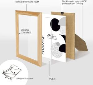 Ramka na zdjęcia 24x30 cm z drewna surowego sosnowa ramka DIY FRAMAI®