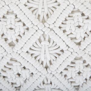Poduszka dekoracyjna pleciona prostokątna 30 x 50 cm makrama biała Alatepe Beliani