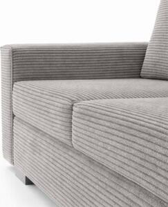 Sofa Rozkładana Kanapa z Funkcją Spania Dwuosobowa Do Salonu Szara DRAVOS