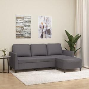 Sofa 3-osobowa z podnÃ³Å¼kiem, szary, 180 cm, sztuczna skÃ³ra