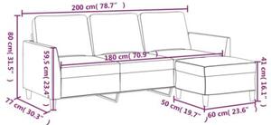 Sofa 3-osobowa z podnÃ³Å¼kiem, szary, 180 cm, sztuczna skÃ³ra
