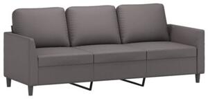Sofa 3-osobowa z podnÃ³Å¼kiem, szary, 180 cm, sztuczna skÃ³ra