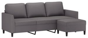 Sofa 3-osobowa z podnÃ³Å¼kiem, szary, 180 cm, sztuczna skÃ³ra