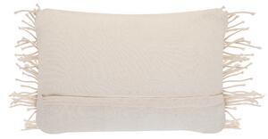 Poduszka dekoracyjna beżowa bawełniana makrama 35 x 45 cm z wypełnieniem Kirikkale Beliani