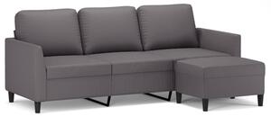 Sofa 3-osobowa z podnÃ³Å¼kiem, szary, 180 cm, sztuczna skÃ³ra