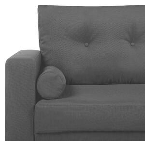 Sofa w stylu retro tapicerowana dwuosobowa pikowana czarna tkanina Kalmar Beliani