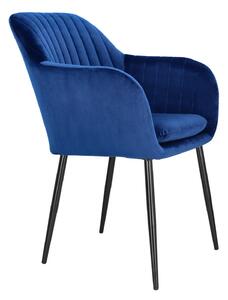 Krzesło Emilia Velvet deep blue/black tapicerowane